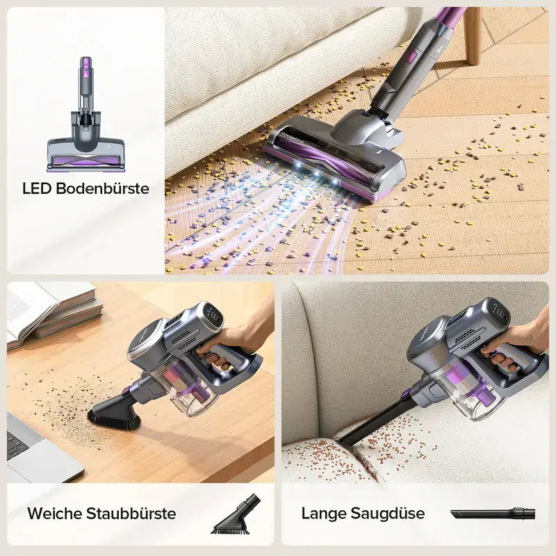 25KPa Powerful Suction Cordless Vacuum Cleaner