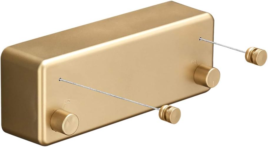 Happywayfar Retractable Clothesline ABS case+Aluminum Dryer with Adjustable Stainless Steel Double Rope String Hotel Style Heavy Duty,Wall Mounted Method, 13.8 Feets