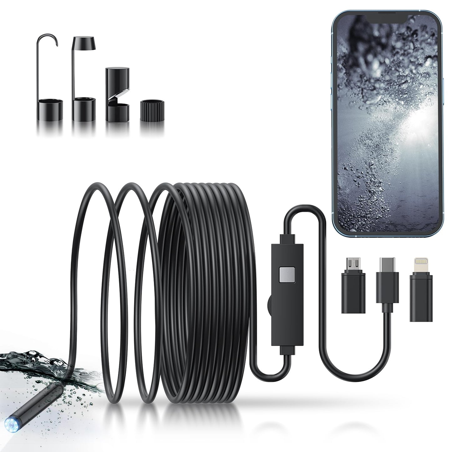 π Plug-and-Play Endoscope Camera β Compatible with Android & iPhone & ipad for Direct Connection