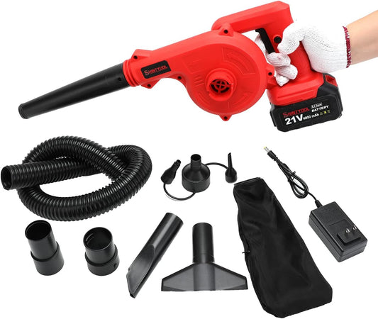 【🔥Big Sale🔥】Mini Hair Dryer Black, 2 in 1 Cordless Small Hair Dryer with 21v Lithium Battery, for Airing, Blowing Leaves, Removing Dust and Small Debris, Cars, Computer Hosts, Hard-to-Clean Corners