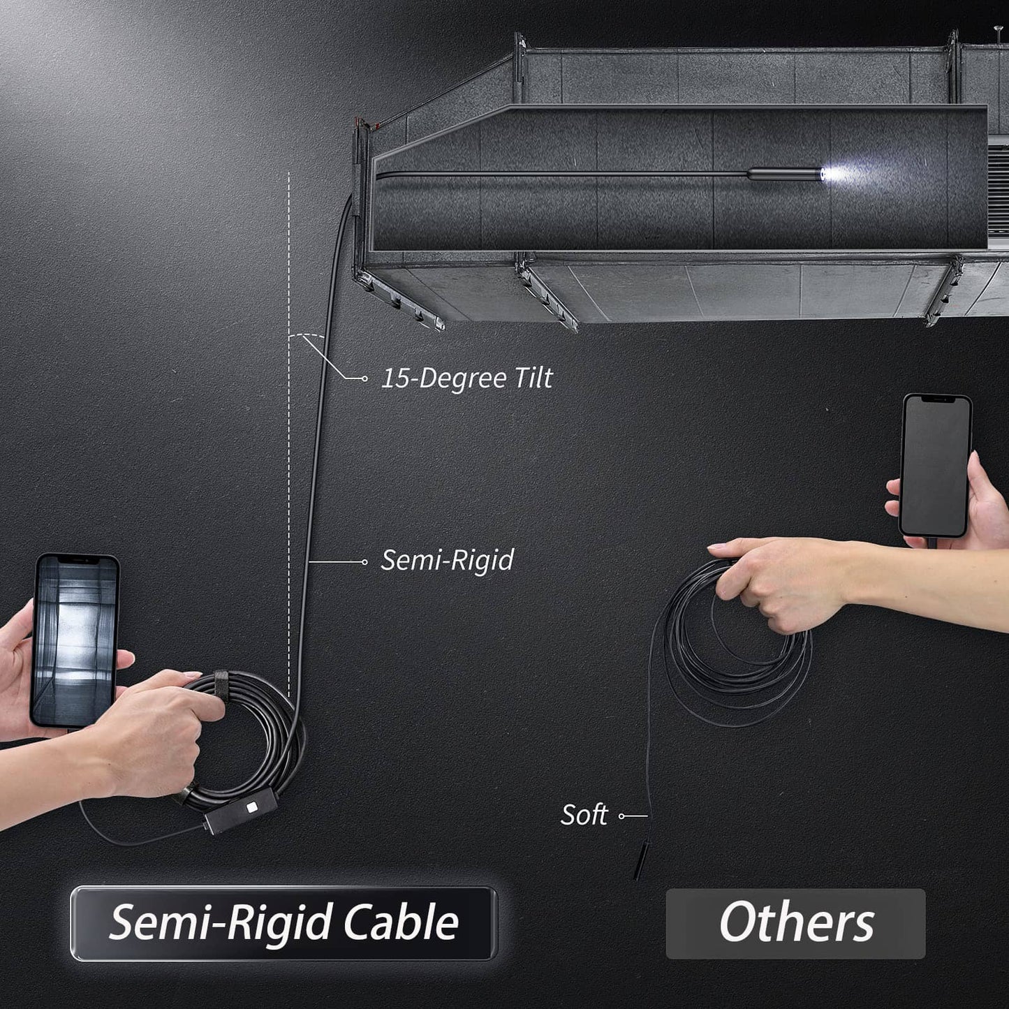 π Plug-and-Play Endoscope Camera β Compatible with Android & iPhone & ipad for Direct Connection