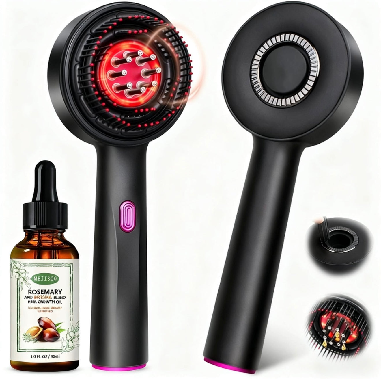 💆♂️ GrowSphere 3-in-1 Electric Scalp Massager – Hair Growth & Oil Applicator 🌿, IPX7 Waterproof 💧