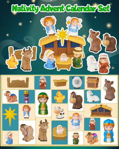 🏆#1 Bestselling - 2025 Nativity Advent Calendar (25pcs) 💯NONTOXIC & ODORLESS