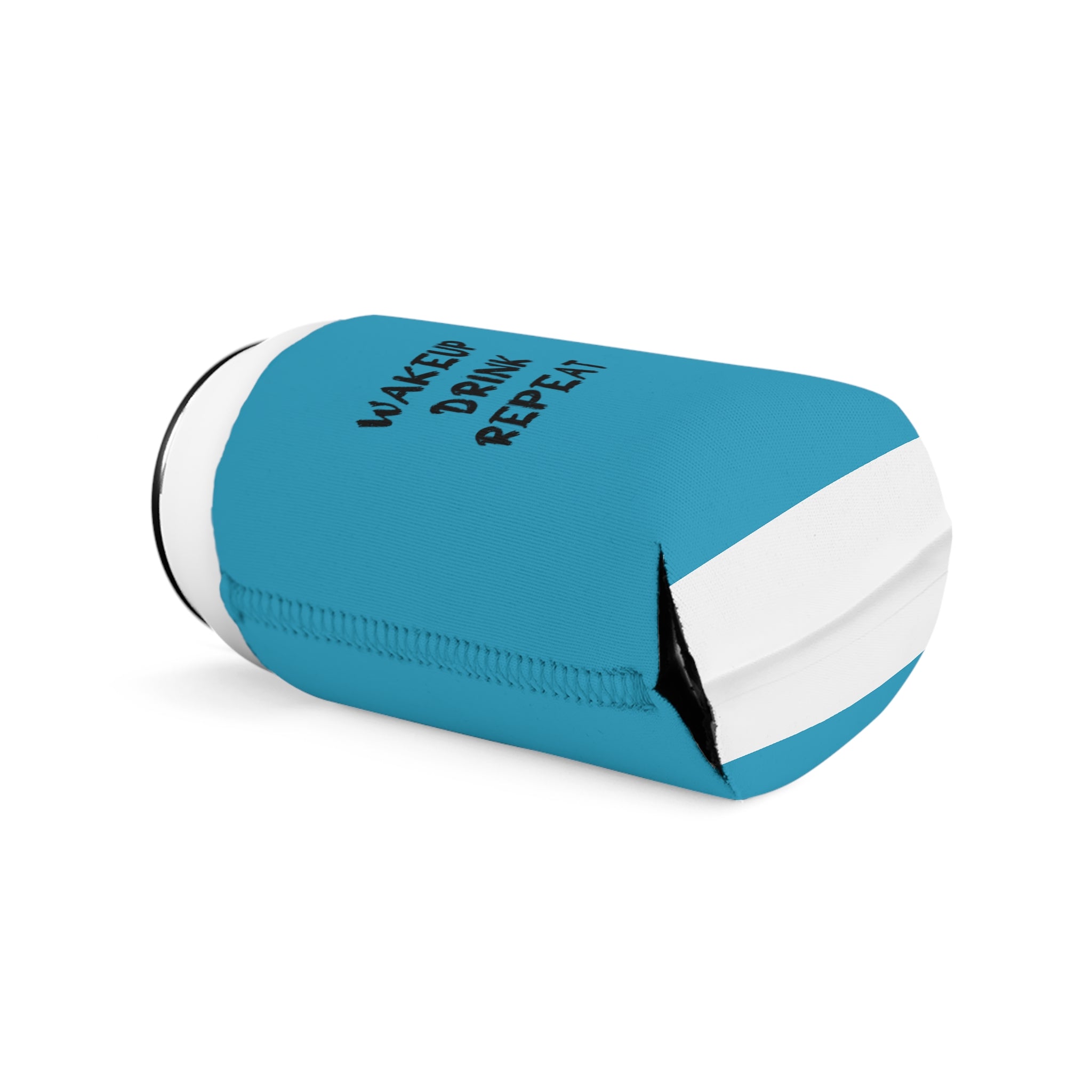 Wake up, Drink Repeat! Can Cooler Sleeve