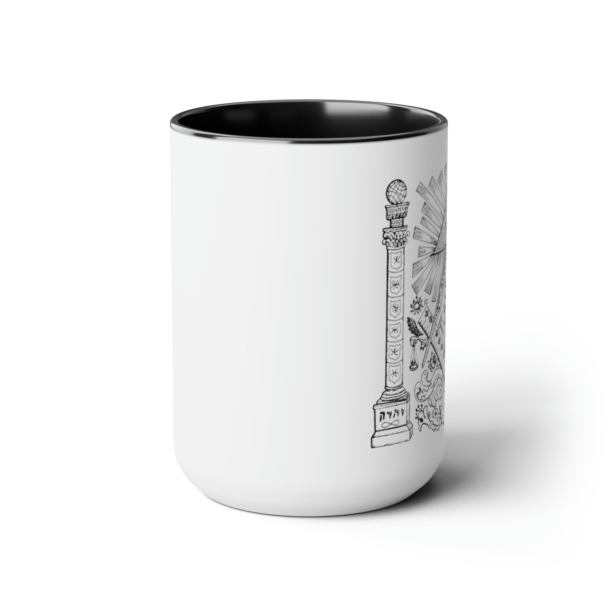 Two-Tone Freemason Coffee Mugs, 15oz