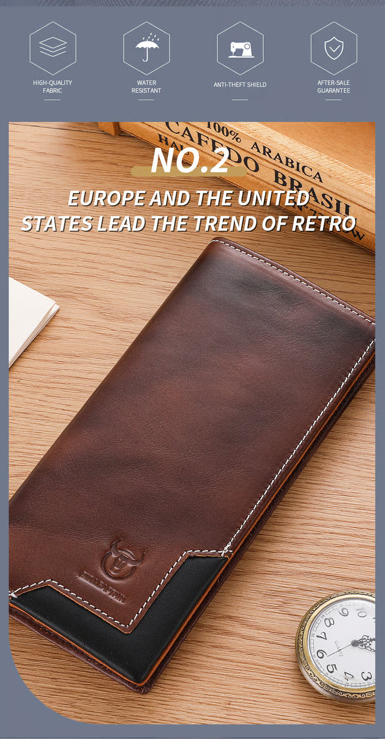 💯Cowhide Vintage Wallet