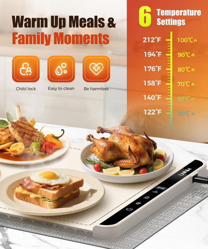 🔥Electric Food Warming Mat – Fast Heating, Portable, with Timer – Perfect for Home & Parties