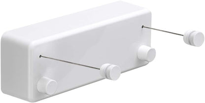 Happywayfar Retractable Clothesline ABS case+Aluminum Dryer with Adjustable Stainless Steel Double Rope String Hotel Style Heavy Duty,Wall Mounted Method, 13.8 Feets