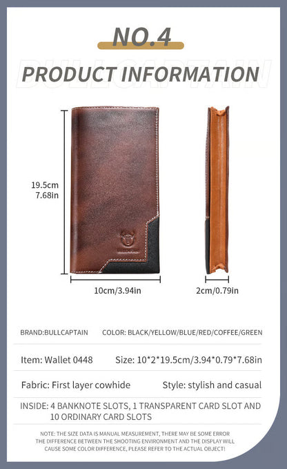 💯Cowhide Vintage Wallet