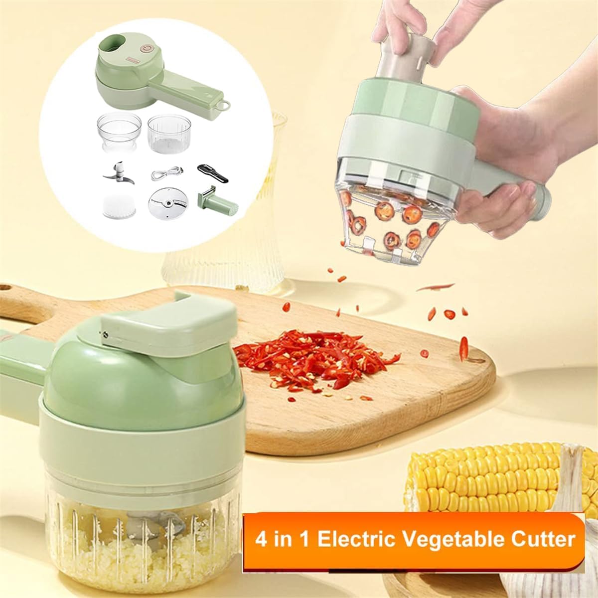 4-in-1 Handheld Electric Vegetable Cutter & Mini Food Chopper 🍅🥕