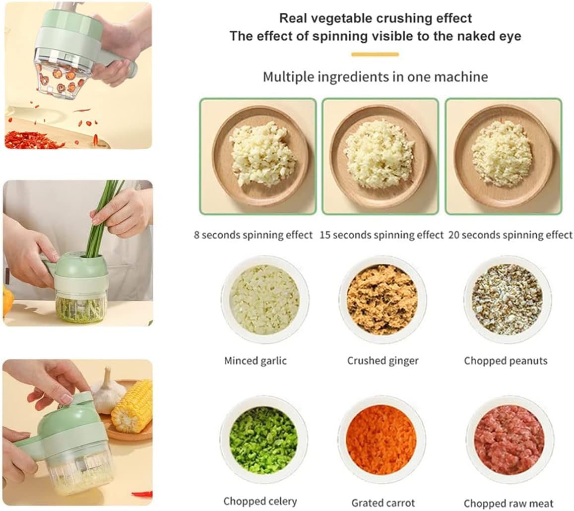 4-in-1 Handheld Electric Vegetable Cutter & Mini Food Chopper 🍅🥕