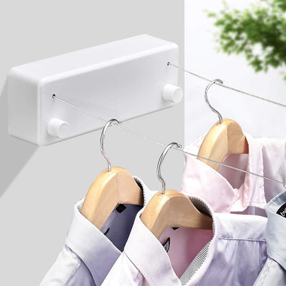 Happywayfar Retractable Clothesline ABS case+Aluminum Dryer with Adjustable Stainless Steel Double Rope String Hotel Style Heavy Duty,Wall Mounted Method, 13.8 Feets