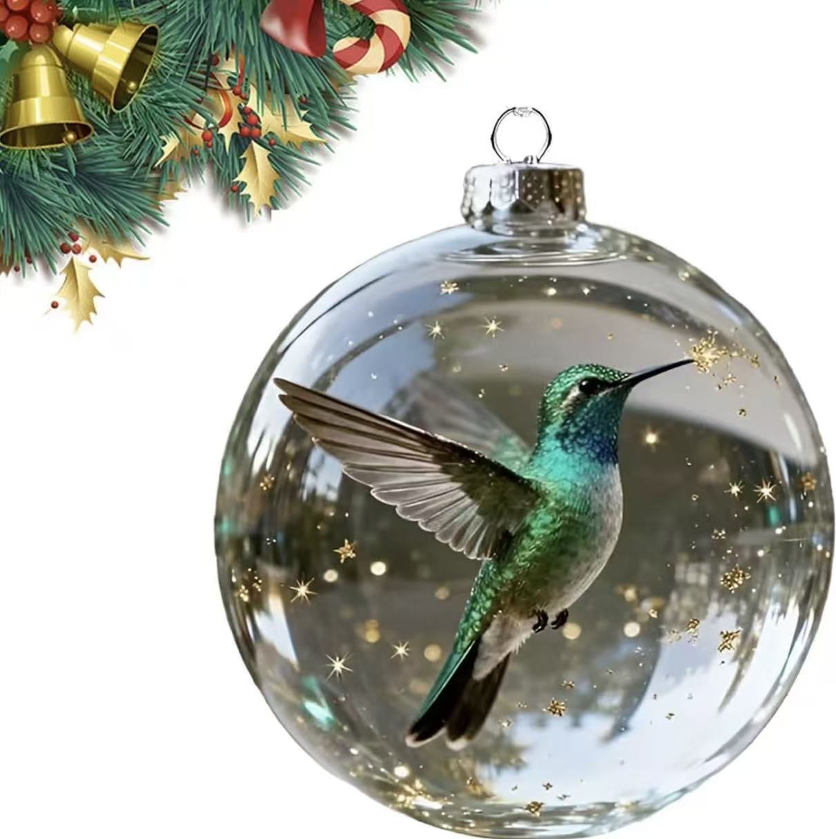 ✨Nature’s Birds Crystal Glass Ornament Set – Hummingbird & Cardinal Christmas Decor 🎄 Special First Order Discount!