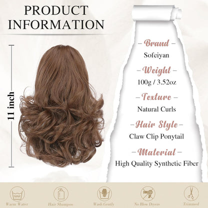 Claw Clip Curly Ponytail