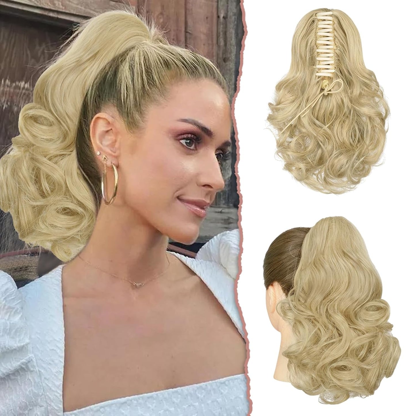 Claw Clip Curly Ponytail