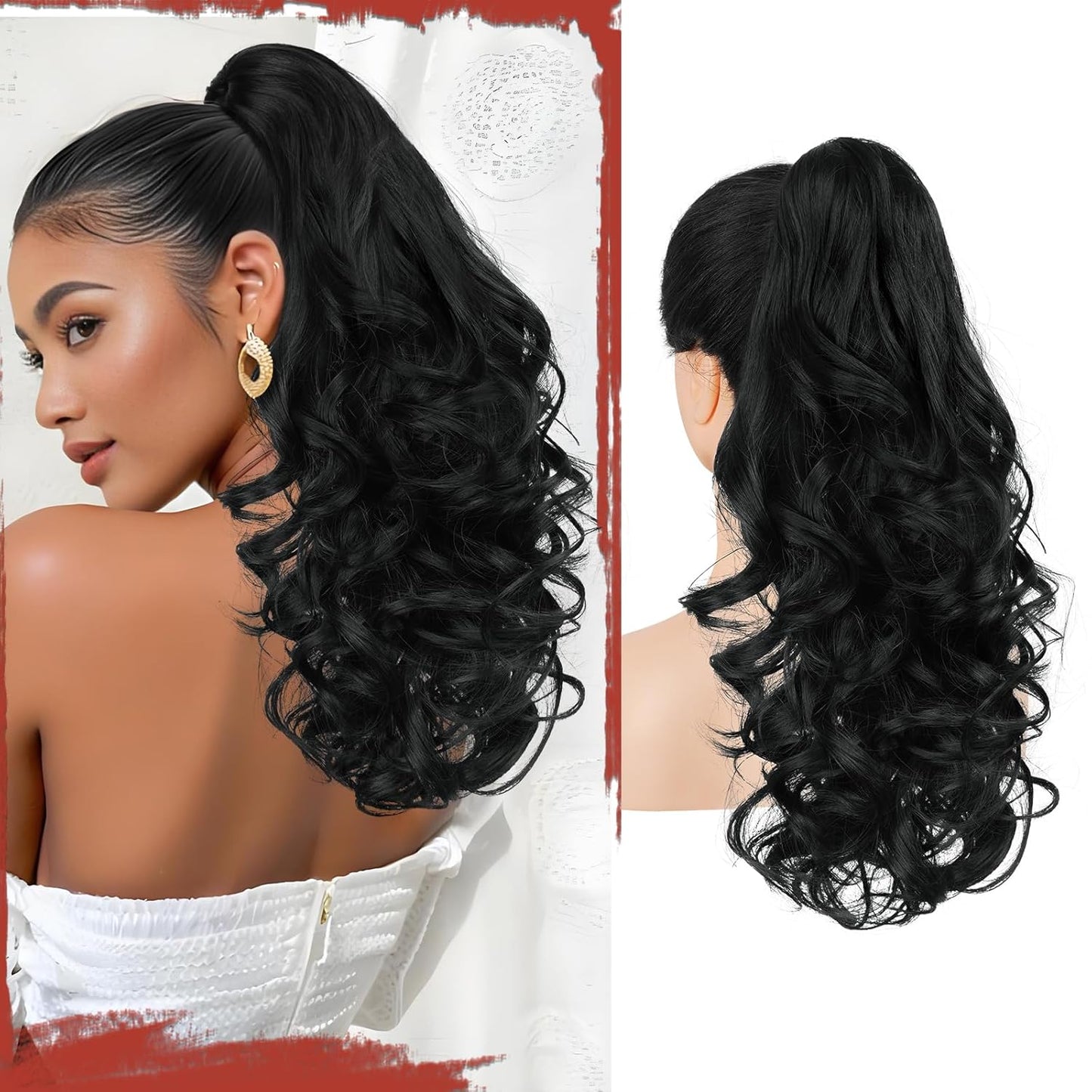 Claw Clip Curly Ponytail