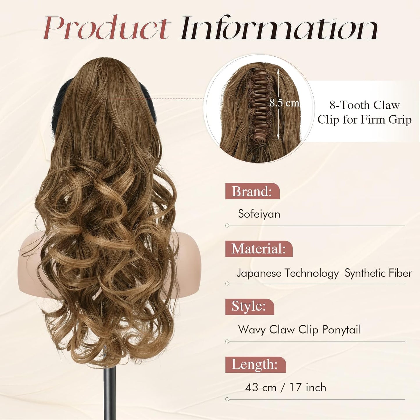 Claw Clip Curly Ponytail