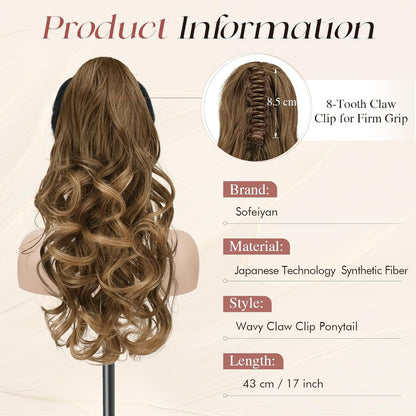 Claw Clip Curly Ponytail