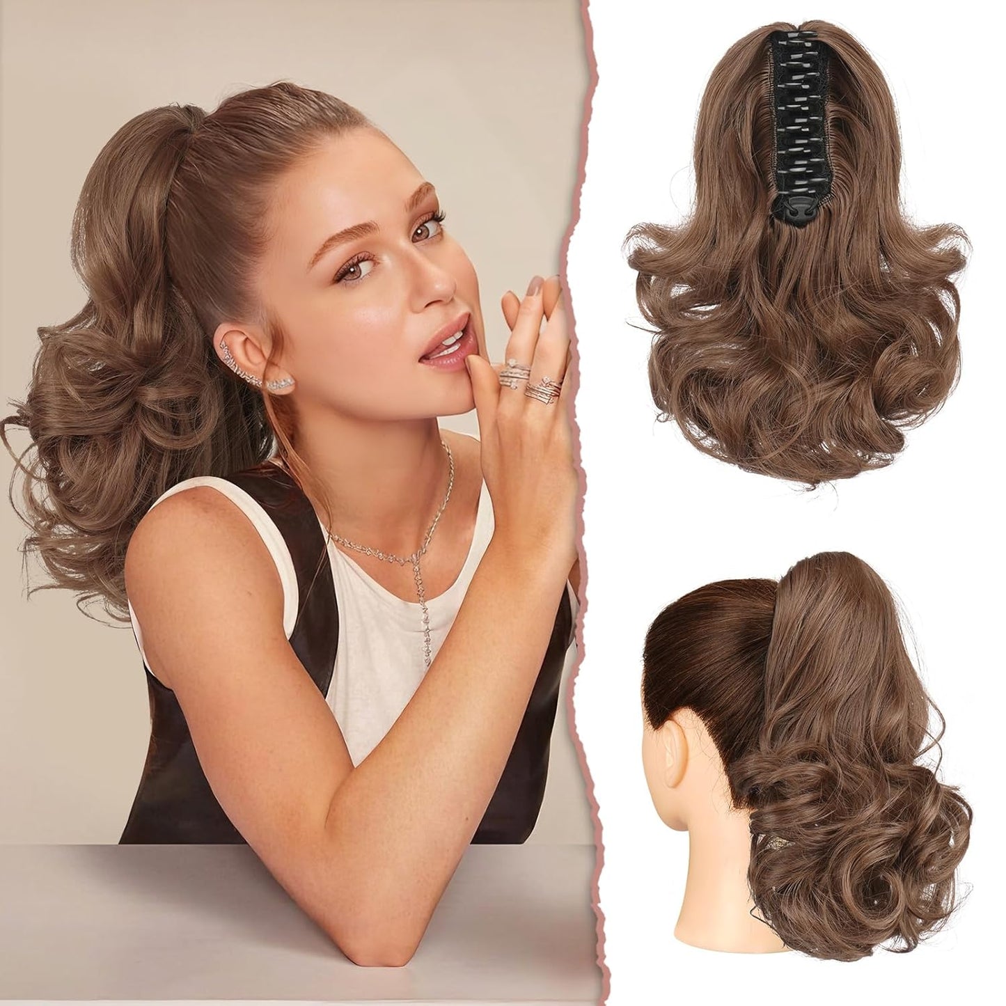 Claw Clip Curly Ponytail