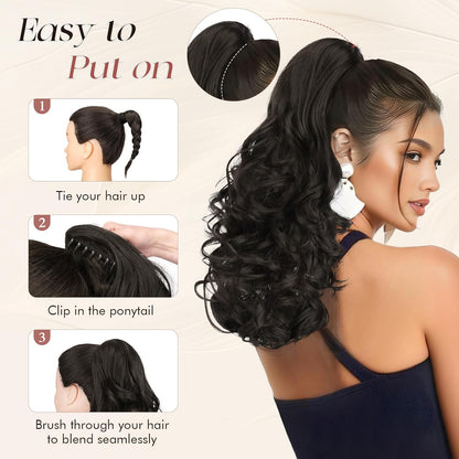 Claw Clip Curly Ponytail