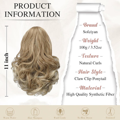 Claw Clip Curly Ponytail