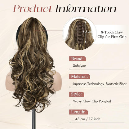 Claw Clip Curly Ponytail