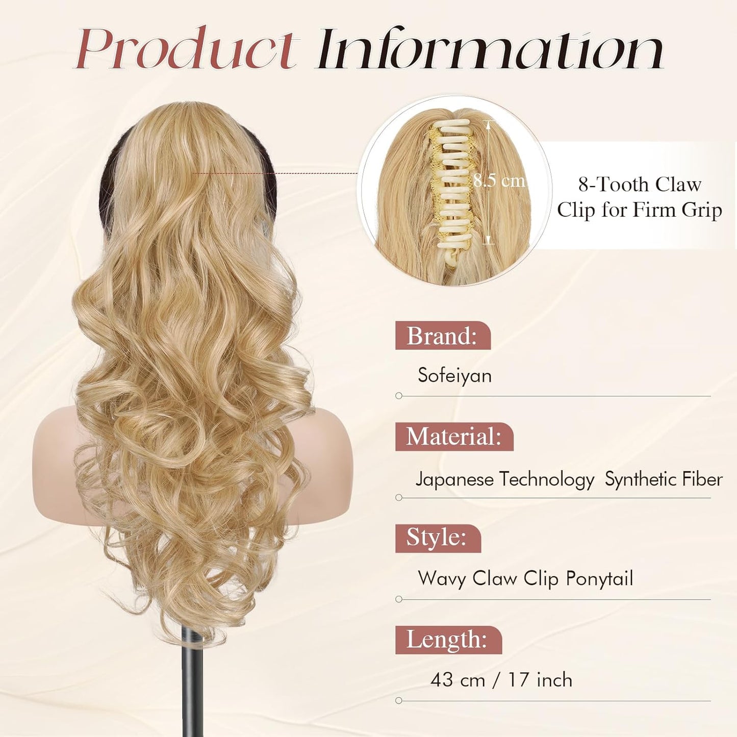 Claw Clip Curly Ponytail