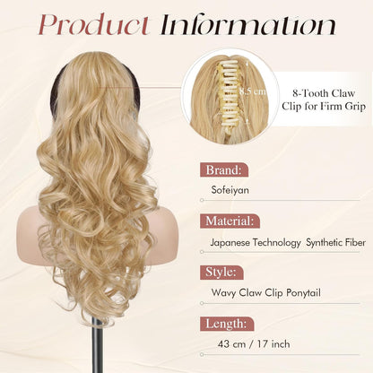 Claw Clip Curly Ponytail