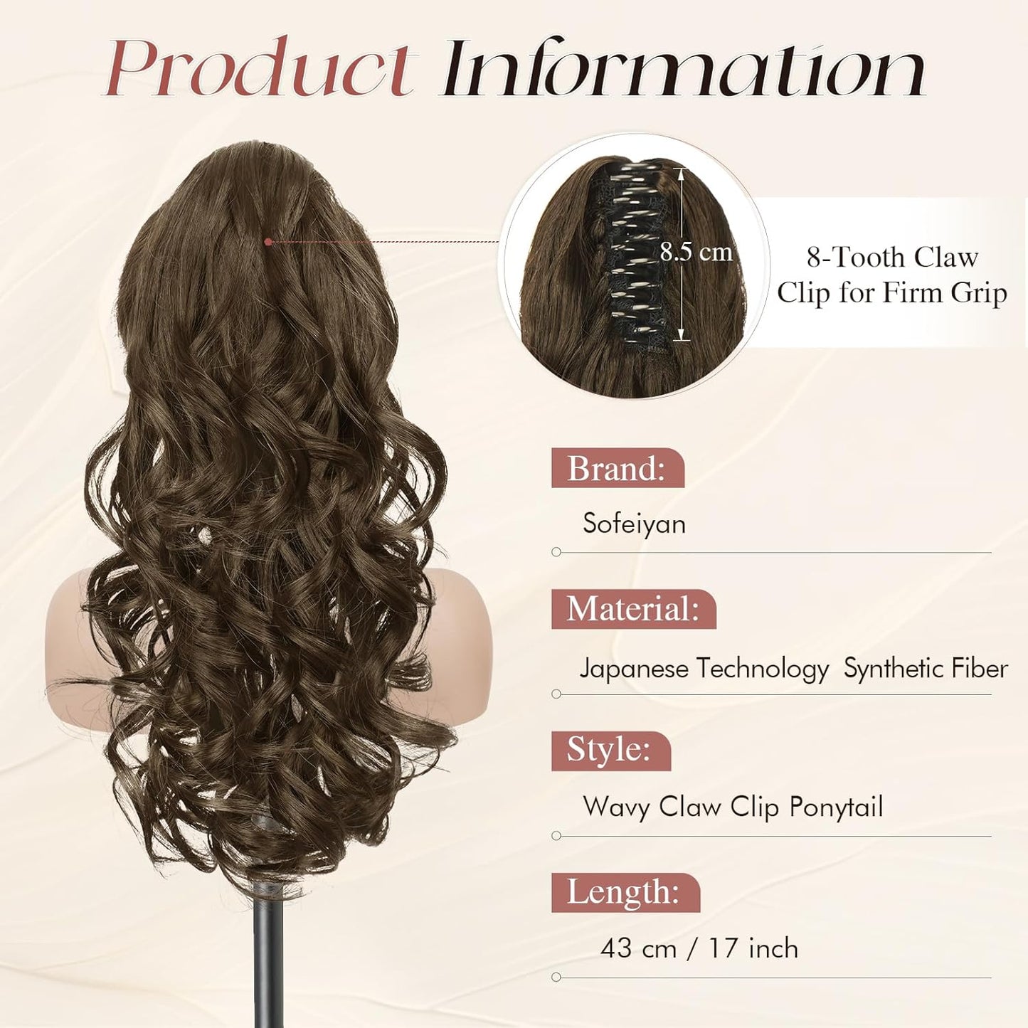 Claw Clip Curly Ponytail