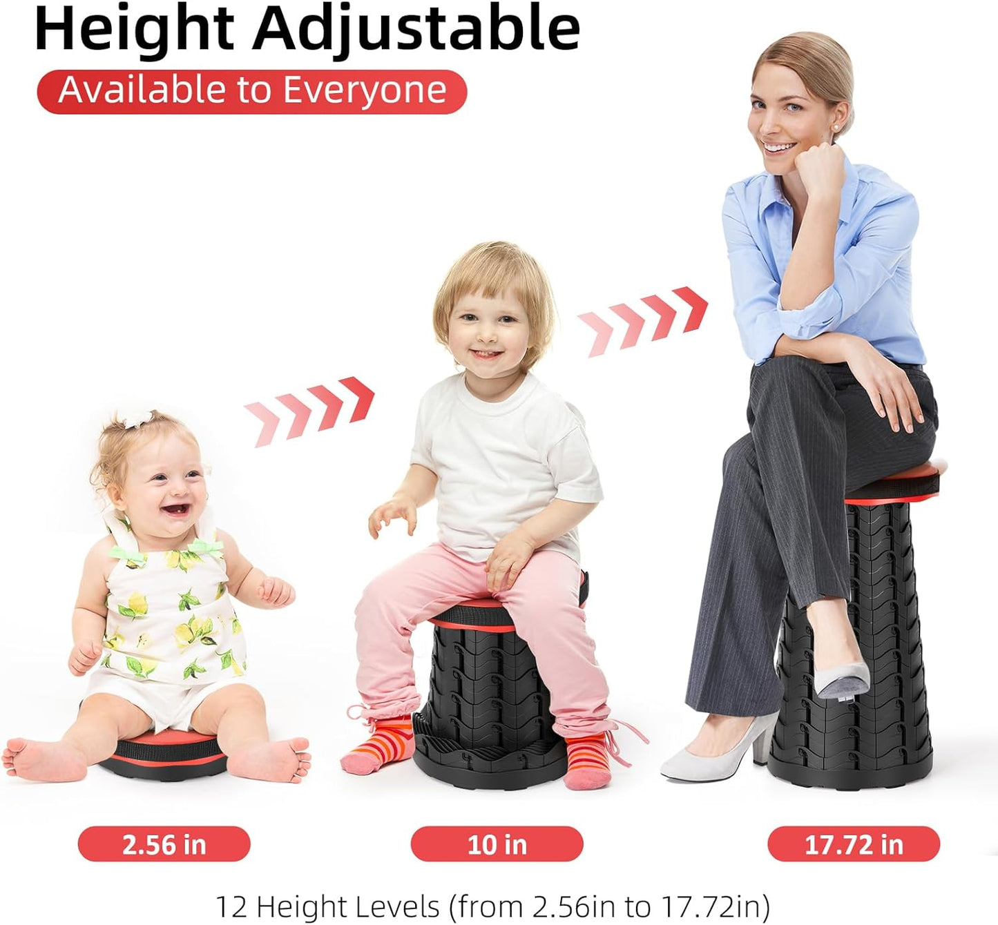 【🔥Big Sale🔥】Collapsible Folding Stool – Upgraded Portable Chair 400lbs, Camping, Fishing, Hiking with Carry Strap