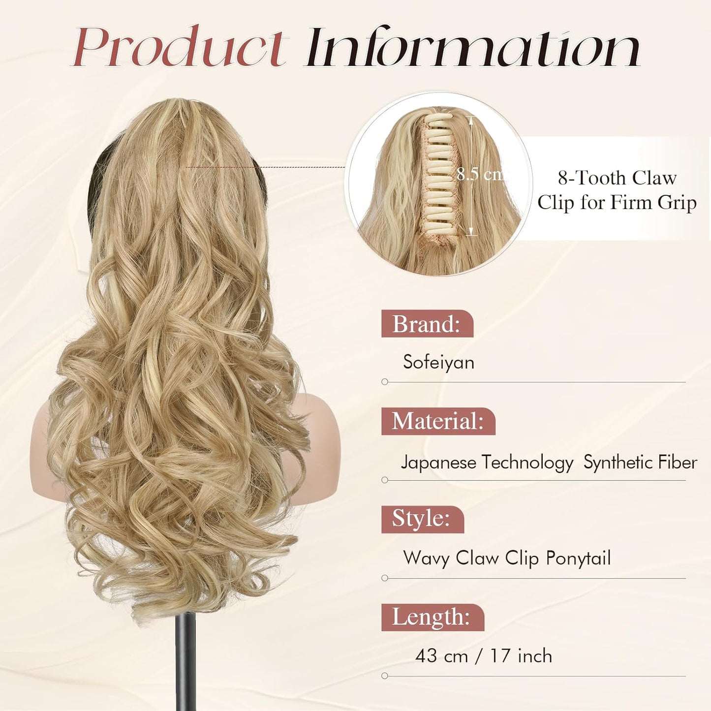 Claw Clip Curly Ponytail