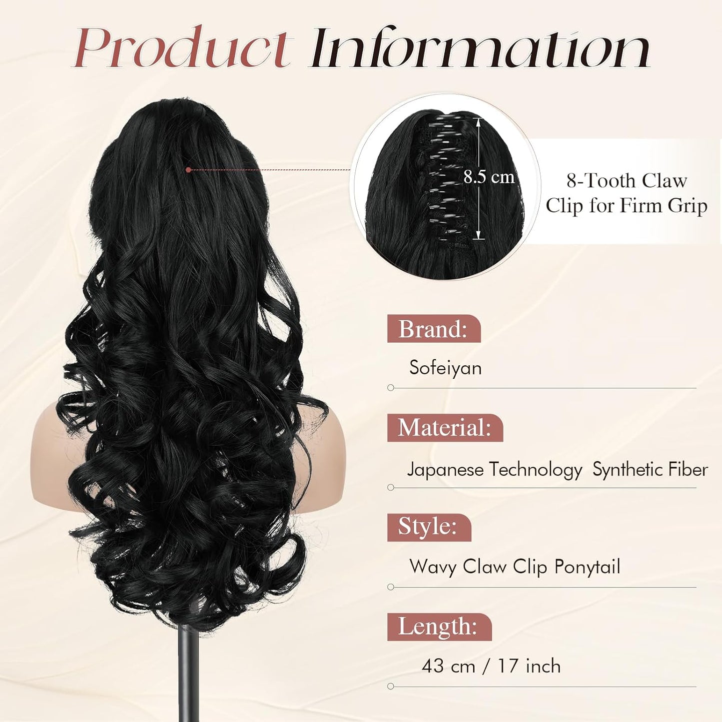 Claw Clip Curly Ponytail