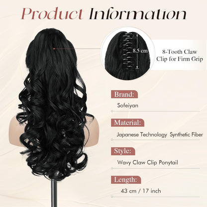 Claw Clip Curly Ponytail