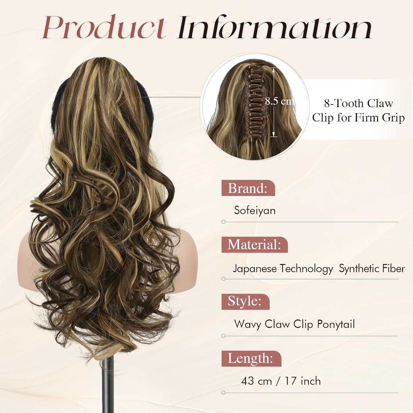 Claw Clip Curly Ponytail