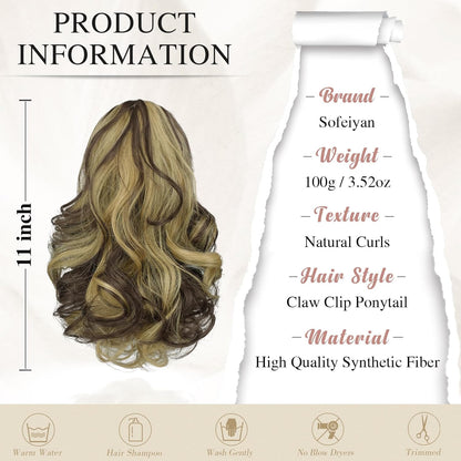 Claw Clip Curly Ponytail