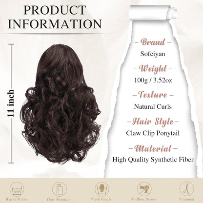 Claw Clip Curly Ponytail