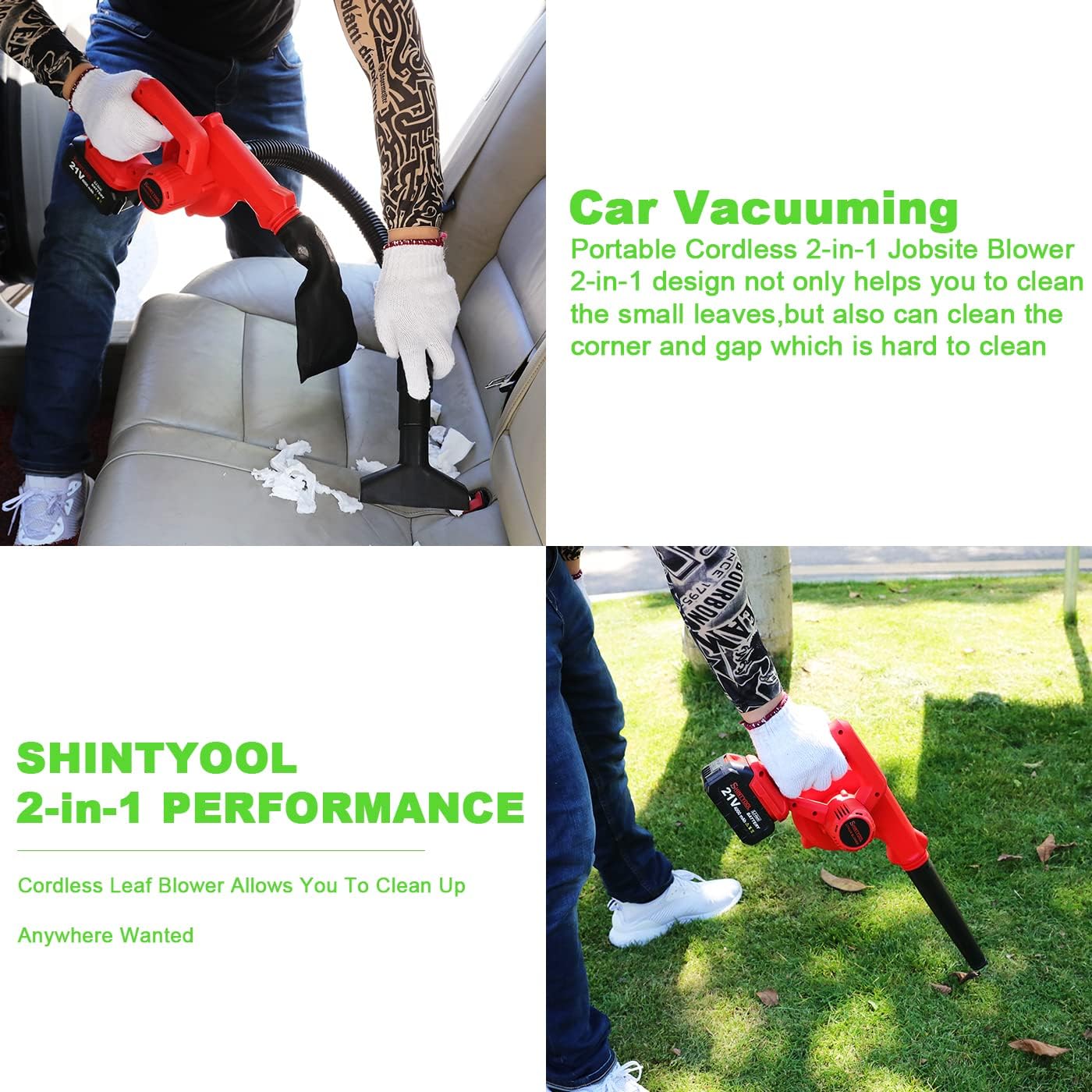 【🔥Big Sale🔥】Mini Hair Dryer Black, 2 in 1 Cordless Small Hair Dryer with 21v Lithium Battery, for Airing, Blowing Leaves, Removing Dust and Small Debris, Cars, Computer Hosts, Hard-to-Clean Corners