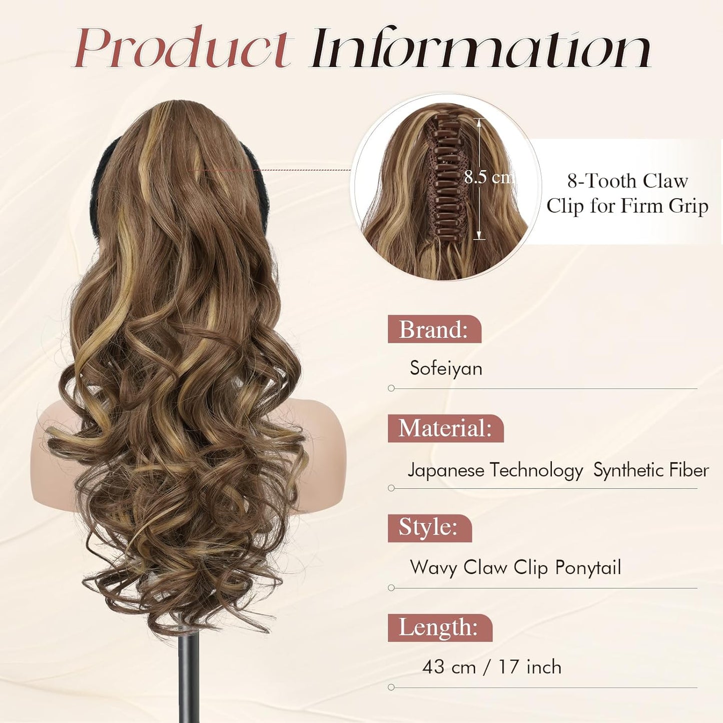 Claw Clip Curly Ponytail