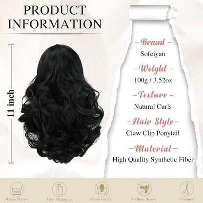 Claw Clip Curly Ponytail