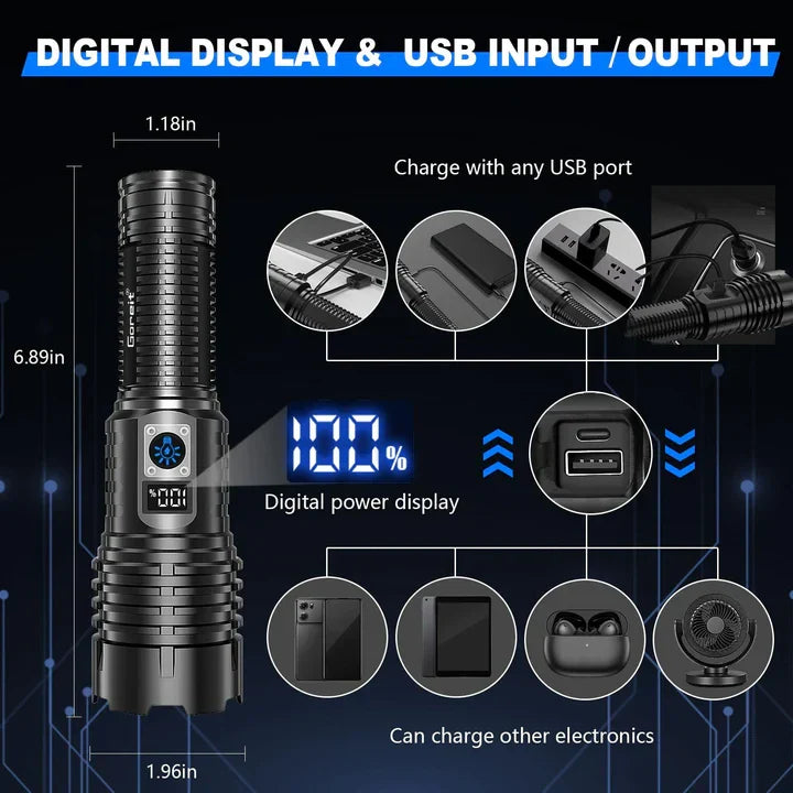 🔥Last five days of promotion🔥LED Rechargeable Tactical Laser Zoom Flashlight