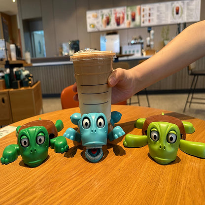 🔥Funny Turtle Coaster & Cup Holder, Moving Limbs, Cute Home Decor Gift
