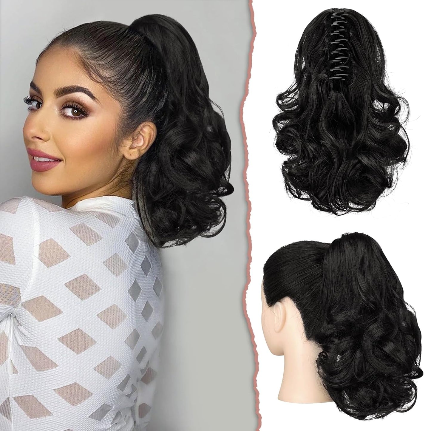 Claw Clip Curly Ponytail
