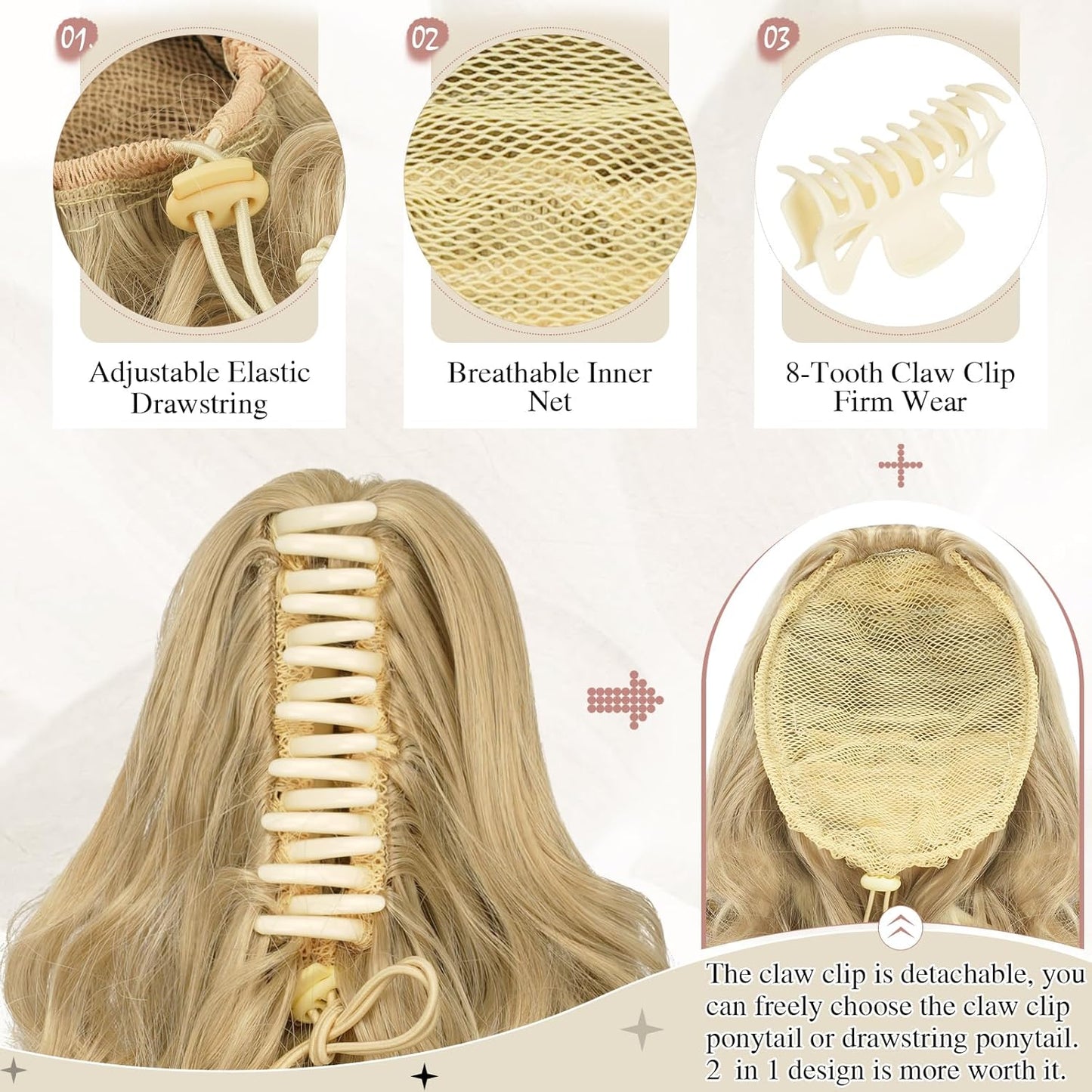 Claw Clip Curly Ponytail