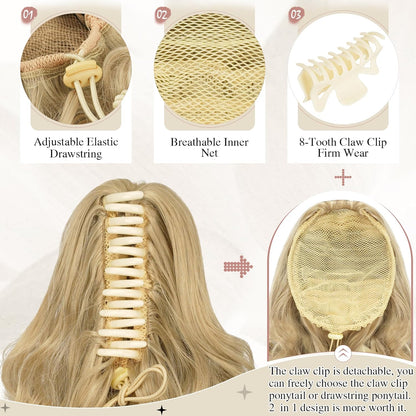 Claw Clip Curly Ponytail