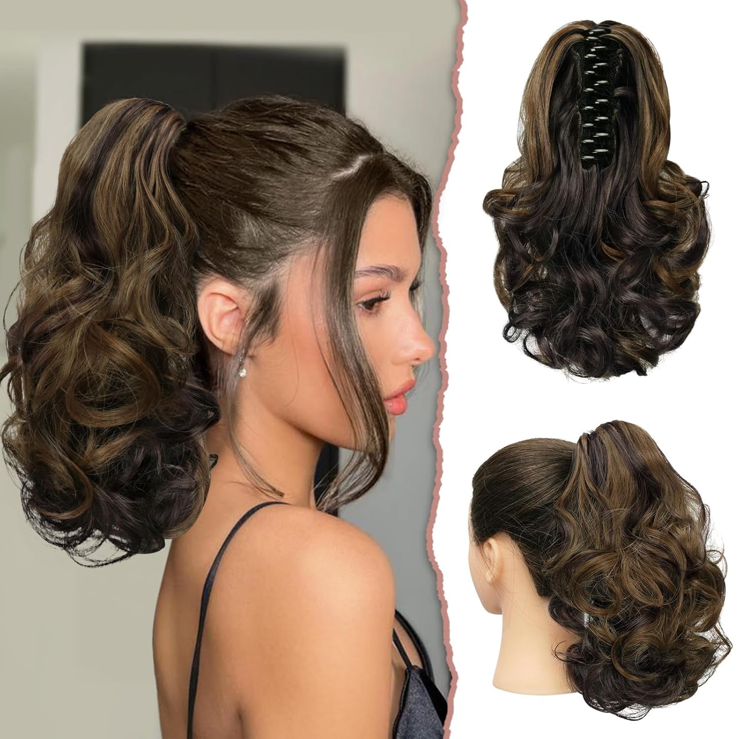 Claw Clip Curly Ponytail