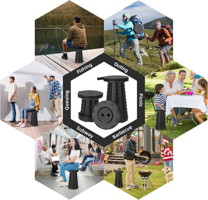 【🔥Big Sale🔥】Collapsible Folding Stool – Upgraded Portable Chair 400lbs, Camping, Fishing, Hiking with Carry Strap