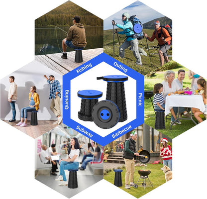 【🔥Big Sale🔥】Collapsible Folding Stool – Upgraded Portable Chair 400lbs, Camping, Fishing, Hiking with Carry Strap