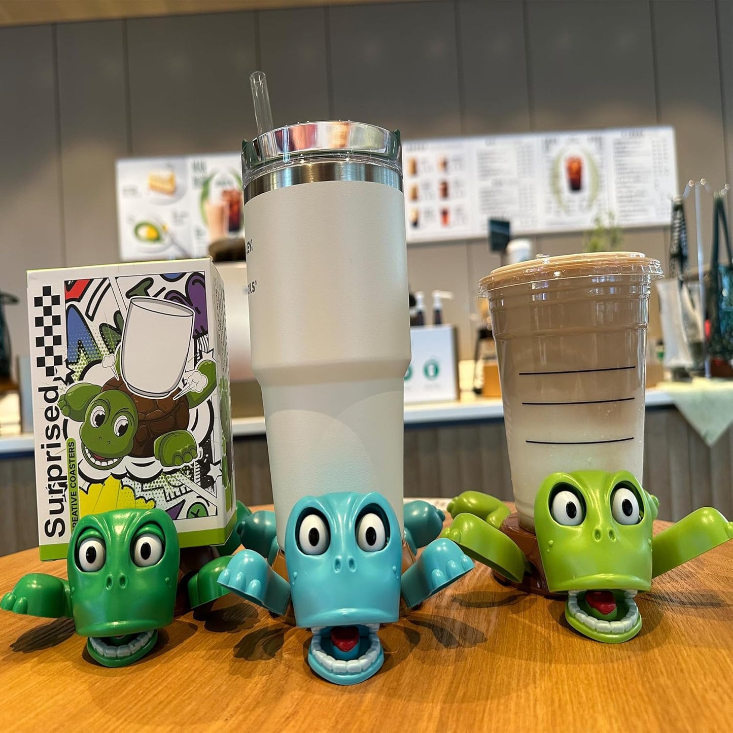 🔥Funny Turtle Coaster & Cup Holder, Moving Limbs, Cute Home Decor Gift