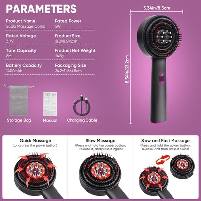 💆‍♂️ GrowSphere 3-in-1 Electric Scalp Massager – Hair Growth & Oil Applicator 🌿, IPX7 Waterproof 💧