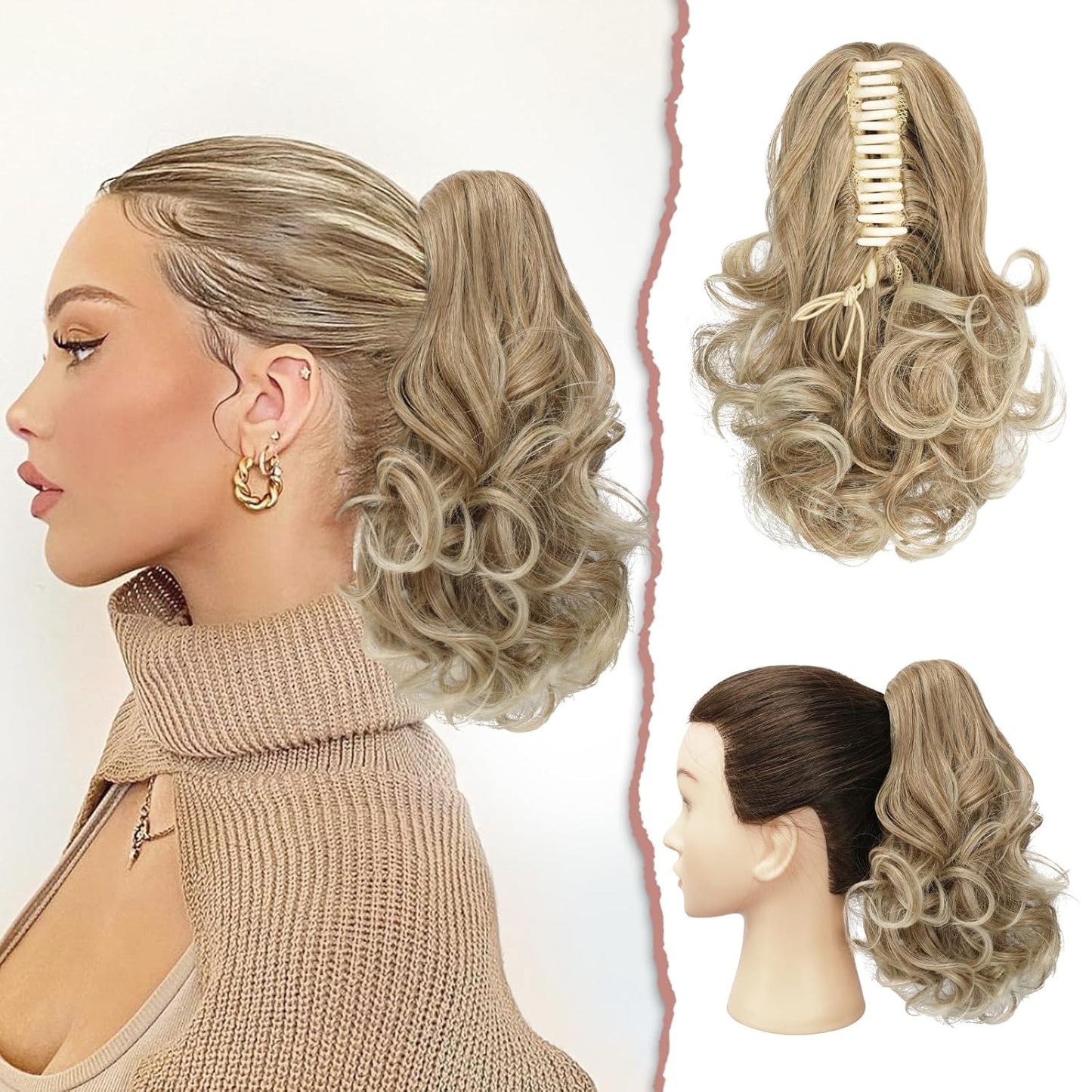 Claw Clip Curly Ponytail
